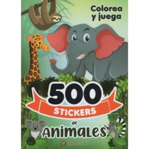500 Stickers De Animales - Colorea Y Juega--El Gato De Hoja