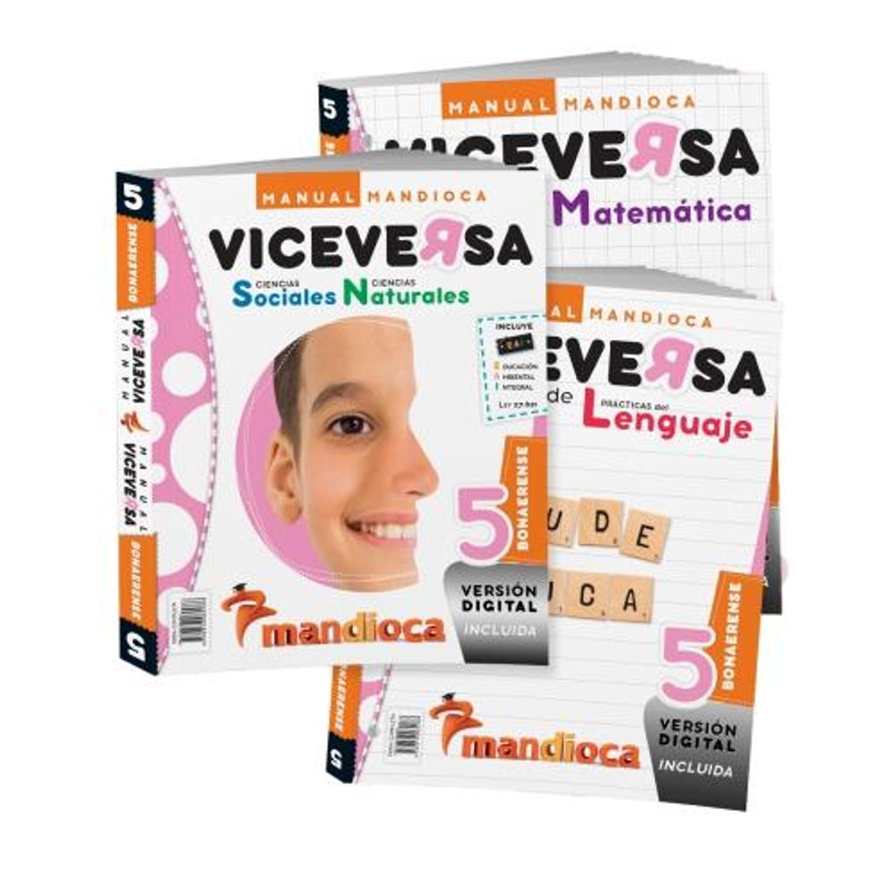 Manual Viceversa 5 Bon - Prac. Del Lenguaje + Cs. Nat/Soc + Mate + Lengua--Estacion Mandio