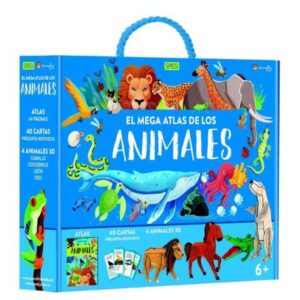 MEGA ATLAS DE LOS ANIMALES, EL - 40 CARTAS PREGUNTA-RESPUESTA  - 4 ANIMALES 3D