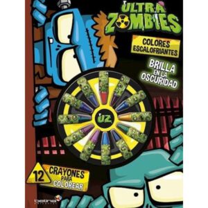 ULTRA ZOMBIES RUEDA DE COLORES ESCALOFRIANTES - BRILLA EN LA OSCURIDAD - 12 CRAYONES